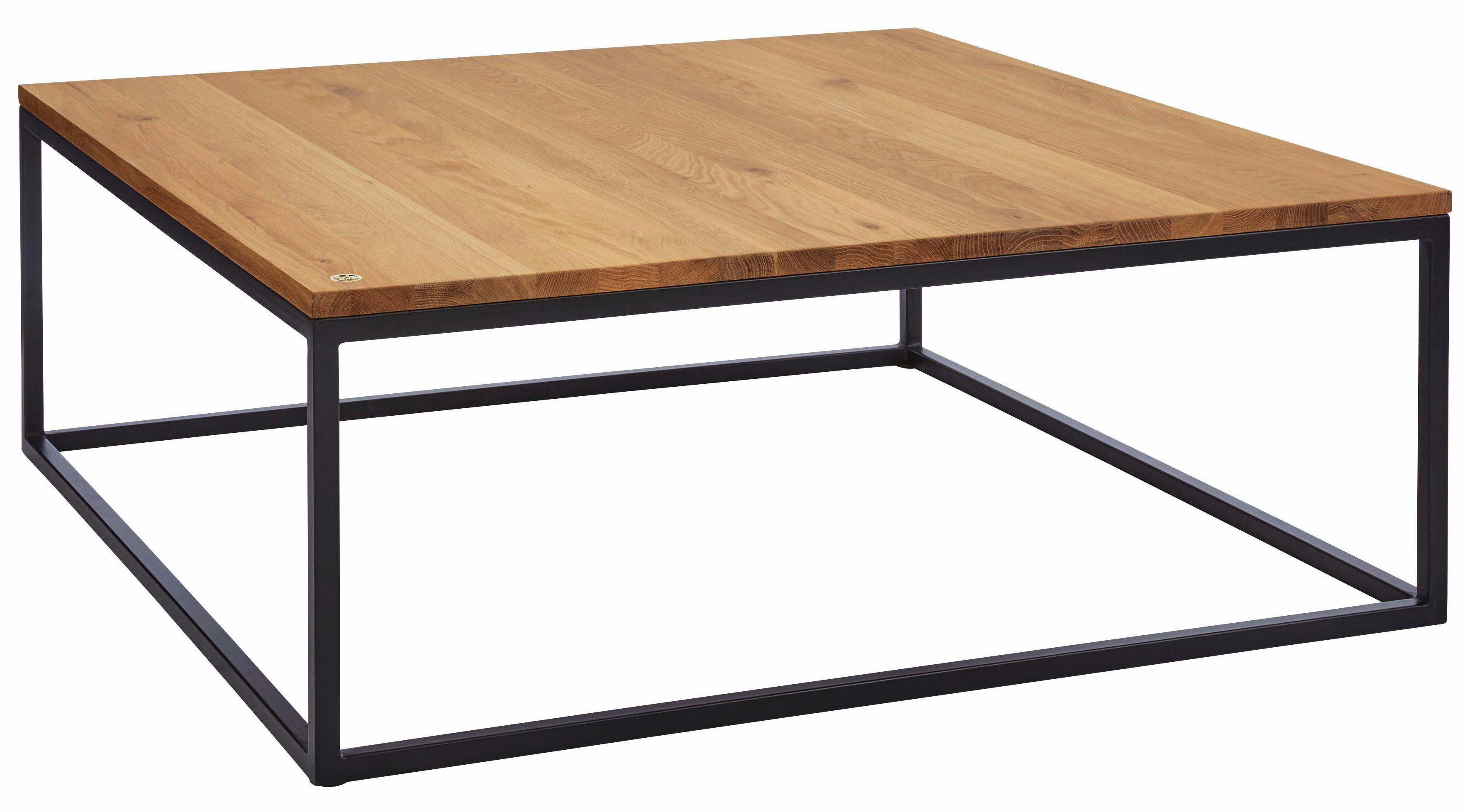 Couchtisch HOME AFFAIRE "Voorst", beige (natur geölt), B:100cm H:37cm T:100cm, Tische, Couchtisch, aus massiver Eiche und Metallgestell