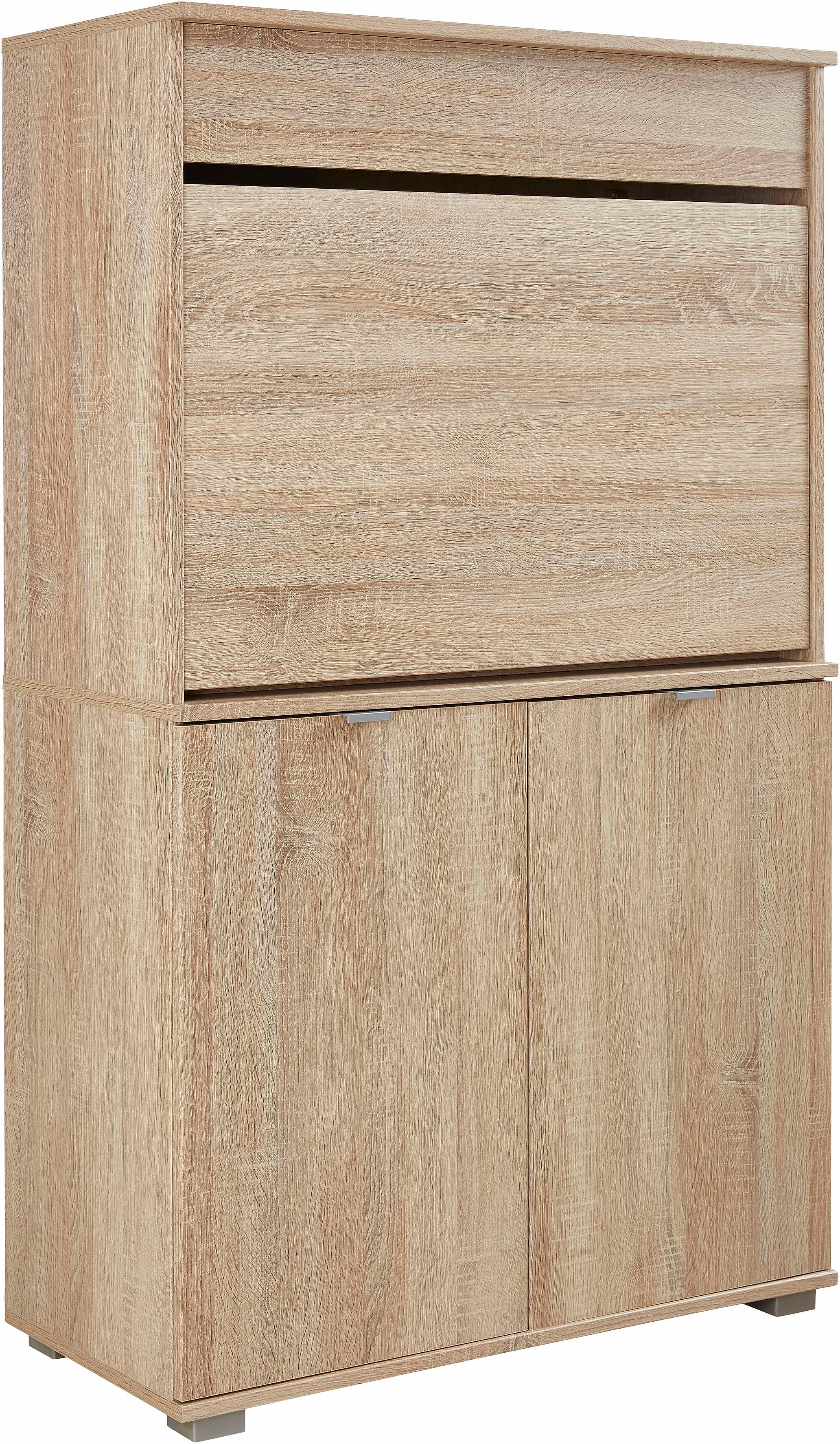 Sekretär PRIESS "Ahaus", braun (struktureichefarben hell), B:82cm H:139cm T:38cm, Sekretäre