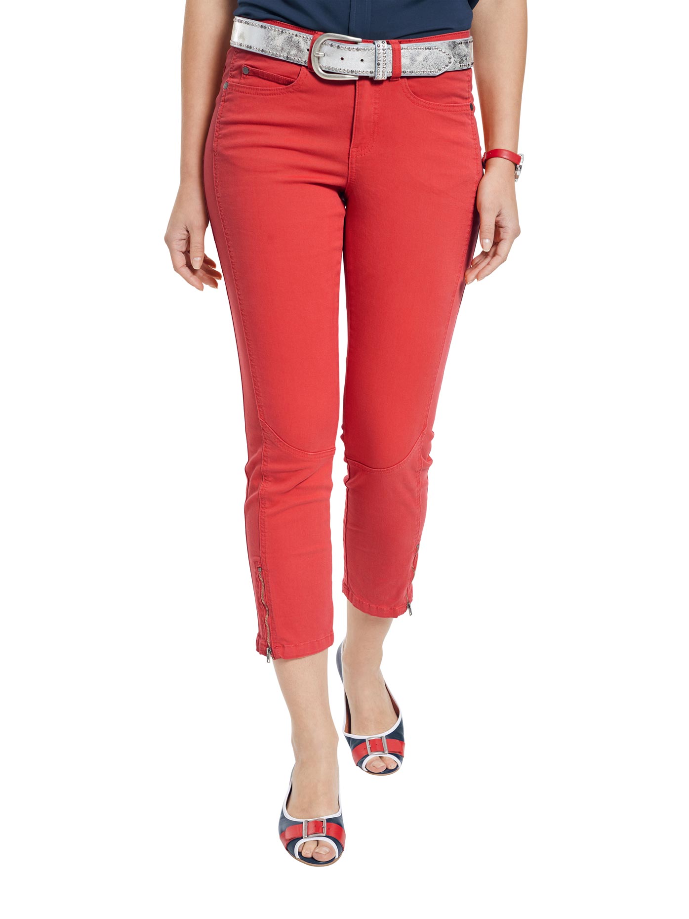 3/4-Hose HEINE Gr. 36, Normalgrößen, rot (hibiskus) Damen Hosen 7/8 Knöchelhose