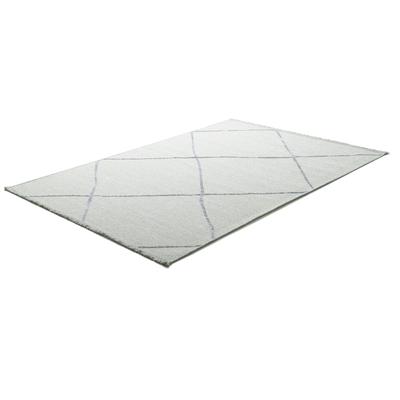Teppich SANSIBAR "Braderup", beige (natur), B:60cm H:2mm L:100cm, Schurwolle, Teppiche, Fransenteppich, Flachgewebe, modernes Scandi Design, Motiv Rauten, mit Fransen Image