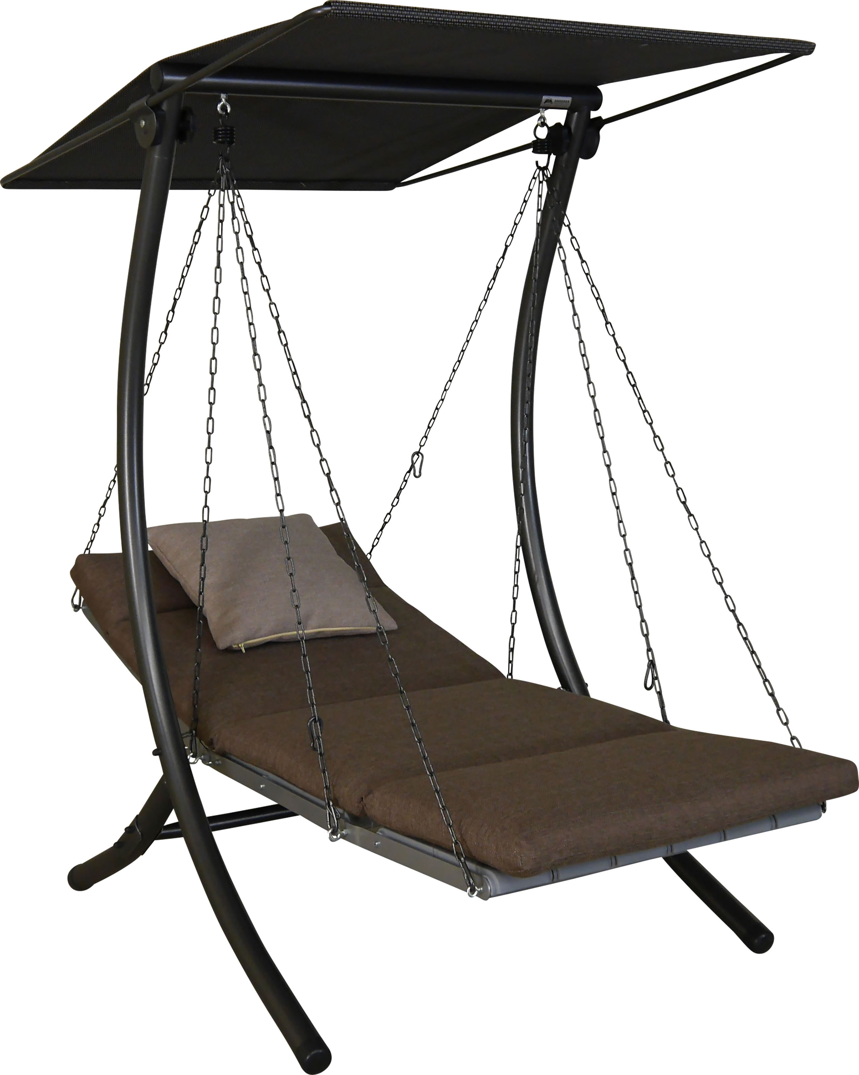 Hollywoodschaukel "Luxus Smart olive", grün (olive, olive), B:100cm H:160cm T:145cm, Obermaterial: 100% Polyester, ANGERER FREIZEITMÖBEL, Hollywoodschaukeln, BxTxH: 100x145x160 cm