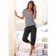 Capri-Pyjama H.I.S Gr. 56/58, schwarz (schwarz, gestreift) Damen Homewear-Sets Pyjamas