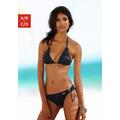 Triangel-Bikini-Top LASCANA "Italy" Gr. 40, Cup C/D, schwarz Damen Bikini-Oberteile Ocean Blue mit Zierringen