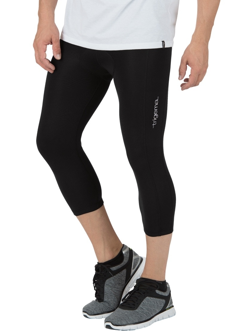 Funktionshose TRIGEMA "TRIGEMA 3/4 Radlerhose", Herren, Gr. XL, US-Größen, schwarz, 85% Polyester (Bioactive), 15% Elastan, Hosen Image