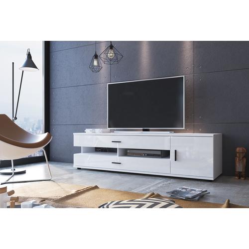 „Lowboard INOSIGN „“Henley““ Sideboards Gr. B/H/T: 180 cm x 48 cm x 49,5 cm, 2, weiß (weiß alpin, hochglanz) TV-Sideboard TV-Sideboards Breite ca. 180 cm“