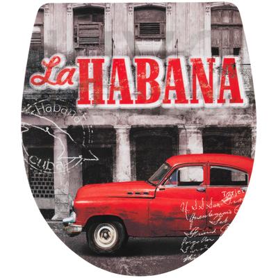 WC-Sitz ADOB "Habana", bunt (rot, bunt), B:38,5cm H:4,2cm L:45cm, Duroplast, Edelstahl, WC-Sitze, Absenkautomatik, zur R