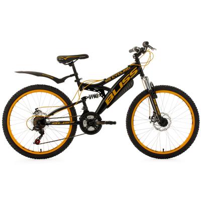 Jugendfahrrad KS CYCLING "Bliss" Fahrräder Gr. 38 cm, 24 Zoll (60,96 cm), schwarz (schwarz, gelb) Kinder für Damen und Herren, Kettenschaltung