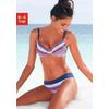 Bügel-Bikini S.OLIVER, Damen, Gr. 36, Cup G, bunt (blau, rot, gestreift), Polyamid, quergestreift, gestreift, Bikini-Sets, mit maritemen Streifen