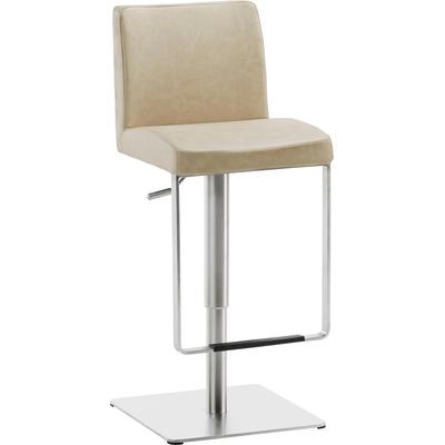 Barhocker MAYER SITZMÖBEL "Bar- und Tresenhocker myBREAK", beige (vintage beige), B:40cm H:59cm T:36cm, Hocker, Barhocker, Gestell Edelstahl gebürstet Image