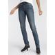 Slim-fit-Jeans ARIZONA "Bund mit seitlichem Gummizugeinsatz" Gr. 100, K + L Gr, blau (blue, used) Damen Jeans Röhrenjeans