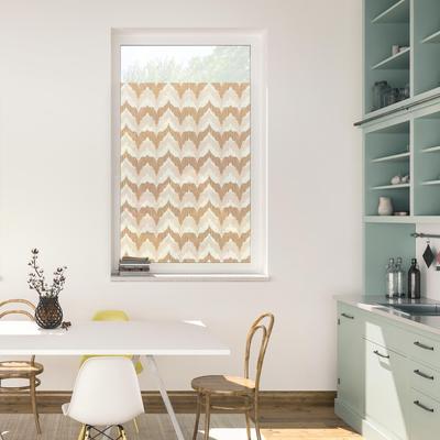 Fensterfolie LICHTBLICK ORIGINAL "Fensterfolie selbstklebend, Sichtschutz, Boho Zig Zag - Gelb", gelb, B:100cm L:130cm, Polyvinylchlorid (PVC), Fensterfolien Image