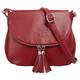 Umhängetasche SAMANTHA LOOK Gr. B/H/T: 24 cm x 19 cm x 8 cm onesize, rot Damen Taschen Handgepäck echt Leder, Made in Italy