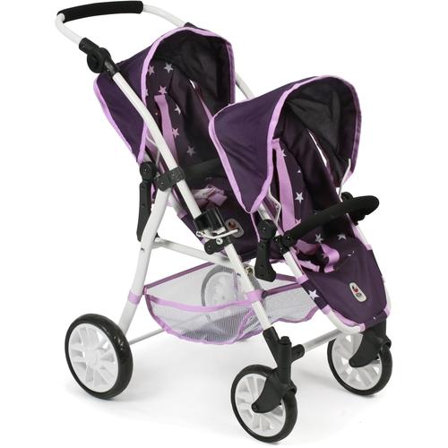 „Puppen-Zwillingsbuggy CHIC2000 „“Twinny, Stars Lila““ Puppenwagen lila (stars lila) Kinder Puppenwagen -trage mit schwenkbaren Vorderrädern“