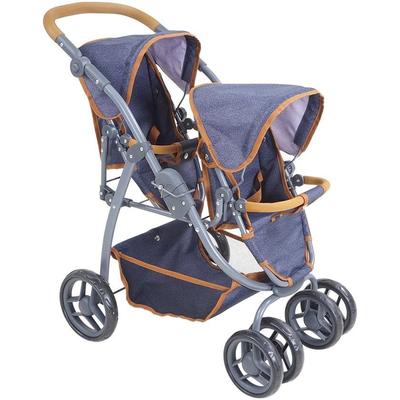 Puppen-Zwillingsbuggy KNORRTOYS "Milo - Dark Blue" Puppenwagen blau (dunkelblau) Kinder