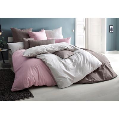 Bettwäsche HOME AFFAIRE "Melli in Gr. 135x200, 155x220 oder 200x200 cm", grau (grau, meliert), B/L: 155cm x 220cm, , Linon, B/L: 80cm x 80cm, Linon, Obermaterial: 100% Baumwolle, Bettwäsche, Bettwäsche aus Baumwolle, Leinen-Look in Melange-Optik Image