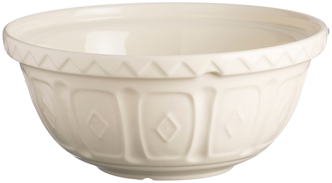 Rührschüssel MASON CASH, beige (creme), H:12cm Ø:26cm, Steingut, Schüsseln, Rührschüssel, mit markantem Muster, auch als Obst- oder Salatschüssel Image