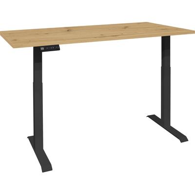 Schreibtisch MÄUSBACHER "Big System Office", schwarz (schwarz matt, asteiche, schwarz matt, asteiche), B:160cm, Tische, Breite 160 cm, elektrisch höhenverstellbar Image