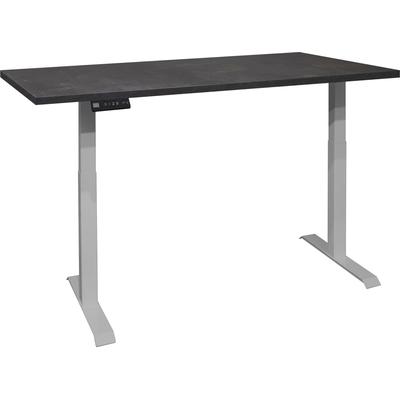 Schreibtisch MÄUSBACHER "Big System Office", silber (silber, schwarzstahl, silber, schwarzstahl), B:160cm, Tische, Breite 160 cm, elektrisch höhenverstellbar Image