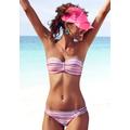 Bügel-Bandeau-Bikini VENICE BEACH Gr. 38, Cup B, rosa (lachs, bedruckt) Damen Bikini-Sets Ocean Blue