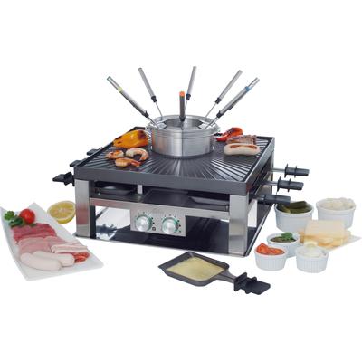 Tischgrill SOLIS OF SWITZERLAND "COMBI-GRILL 3 IN 1, Fondue, Raclette, Grill", schwarz, B:35,5cm H:14cm T:35,5cm, Kontaktgrill_Standgrill_Tischgrill_Teppanyakigrill Image