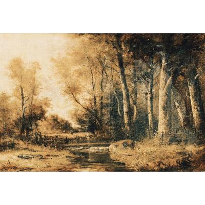 Fototapete ARCHITECTS PAPER "Atelier 47 Forest Painting 1", braun (hellbraun, creme, dunkelbraun), B:4m L:2,7m, Vlies, Tapeten, Vlies, Wand, Schräge, Decke Image