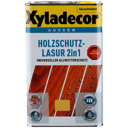 „XYLADECOR Holzschutzlasur „“2in1″“ Farben 2,5 Liter, natur Gr. 2,5 l 2500 ml, braun (teak) Holzlasuren“