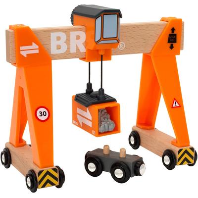 Spielzeugeisenbahn-Erweiterung BRIO "BRIO WORLD, Container-Verladekran" Spielzeugeisenbahn-Erweiterungen bunt Kinder Ab 3-5 Jahren