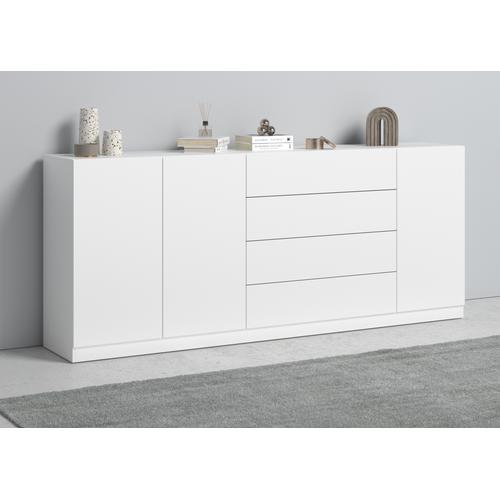 „Sideboard BORCHARDT MÖBEL „“Vaasa““ Sideboards Gr. B/H/T: 190 cm x 79 cm x 35 cm, 4, weiß (weiß matt) Sideboards Breite 190 cm“