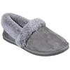 Pantoffel SKECHERS "COZY CAMPFIRE TEAM TOAST", Damen, Gr. 39, grau, Velourslederimitat, Synthetik, Fellimitat, klassisch, Schuhe, Hausschuh mit Memory Foam-Ausstattung