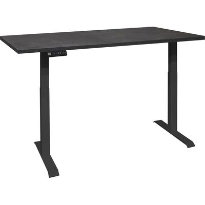 Schreibtisch MÄUSBACHER "Big System Office", schwarz (schwarz matt, schwarzstahl, schwarz matt, schwarzstahl), B:160cm, Tische, Breite 160 cm, elektrisch höhenverstellbar