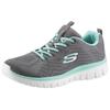 Sneaker SKECHERS "Graceful - Get Connected", Damen, Gr. 37, grau (grau, mint), Textil, sportlich, Schuhe, Freizeitschuh, Halbschuh, Schnürschuh mit Memory Foam
