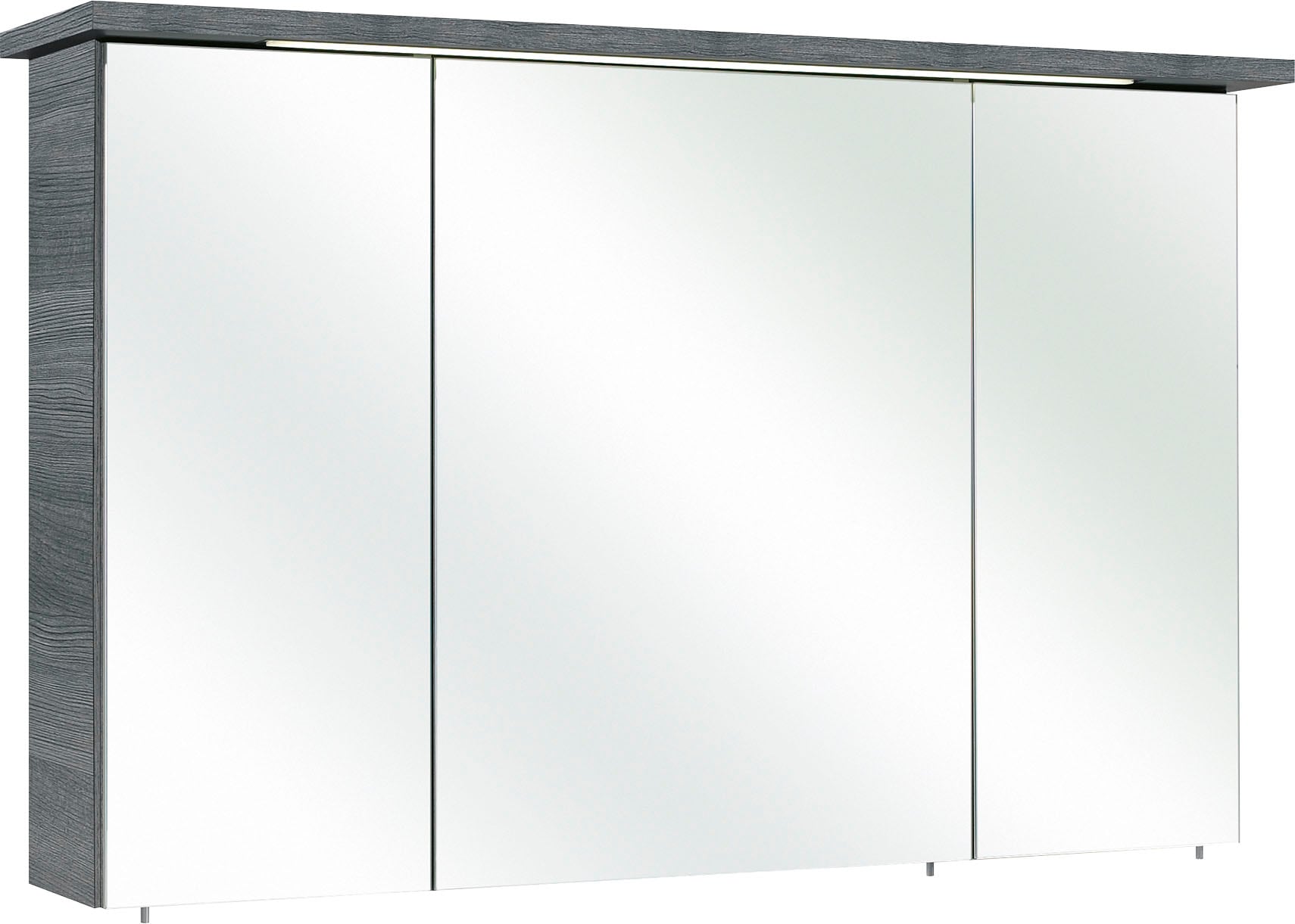 Spiegelschrank SAPHIR "Quickset 328 Badezimmer Spiegelschrank inkl. LED-Beleuchtung, 620LM", grau (graphit struktur), B:115cm H:72cm T:20cm, Spanplatte, Schränke, 115 cm breit, Graphit Struktur quer Nachbildung, inkl. Türdämpfer Image