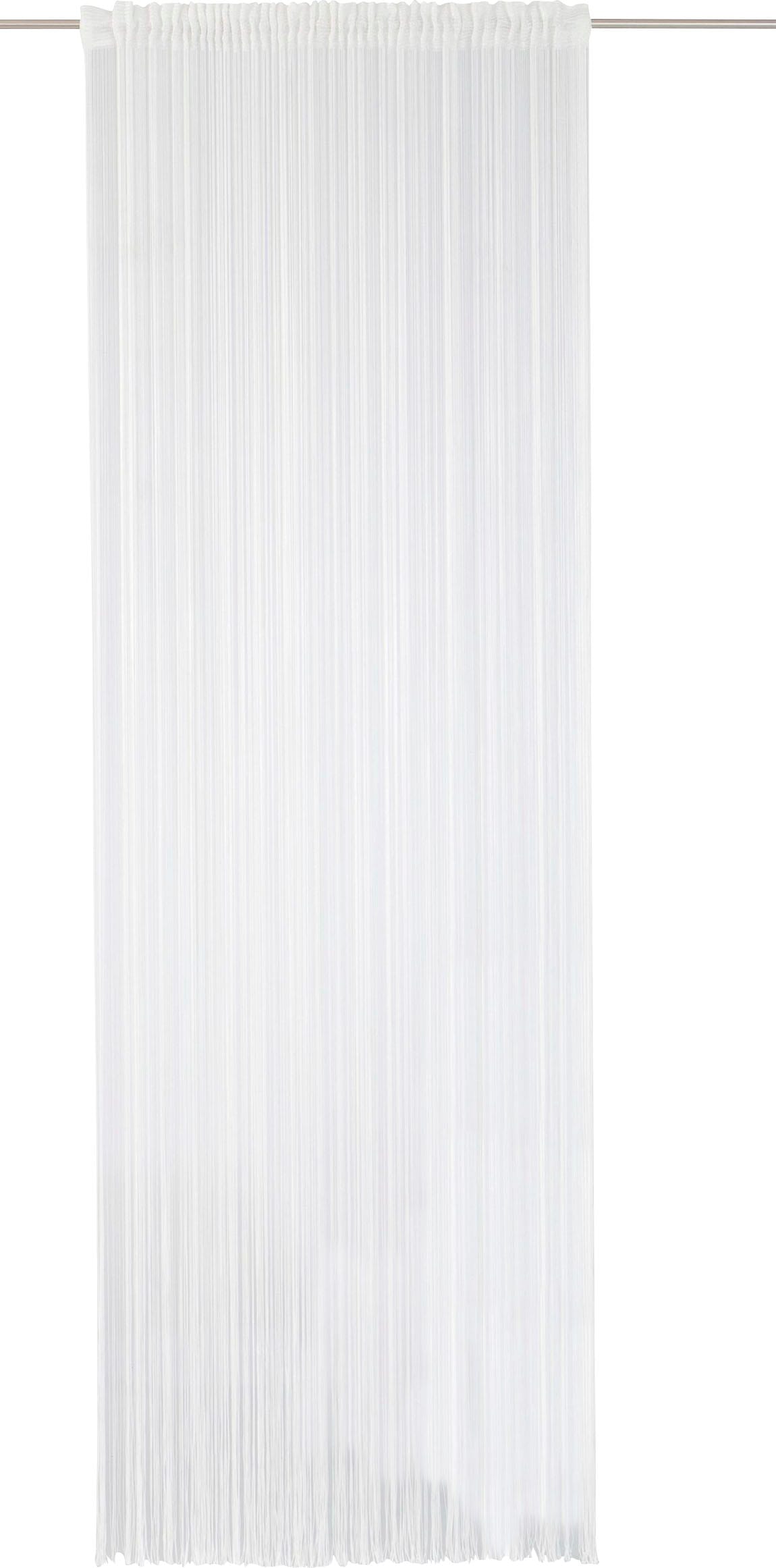 Fadenvorhang WECKBRODT "Rebecca" Gr. 4, weiß (reinweiß), B:148cm H:245cm, Polyester, Gardinen, Fadengardine, Insektenschutz, transparent, kürzbar, Store