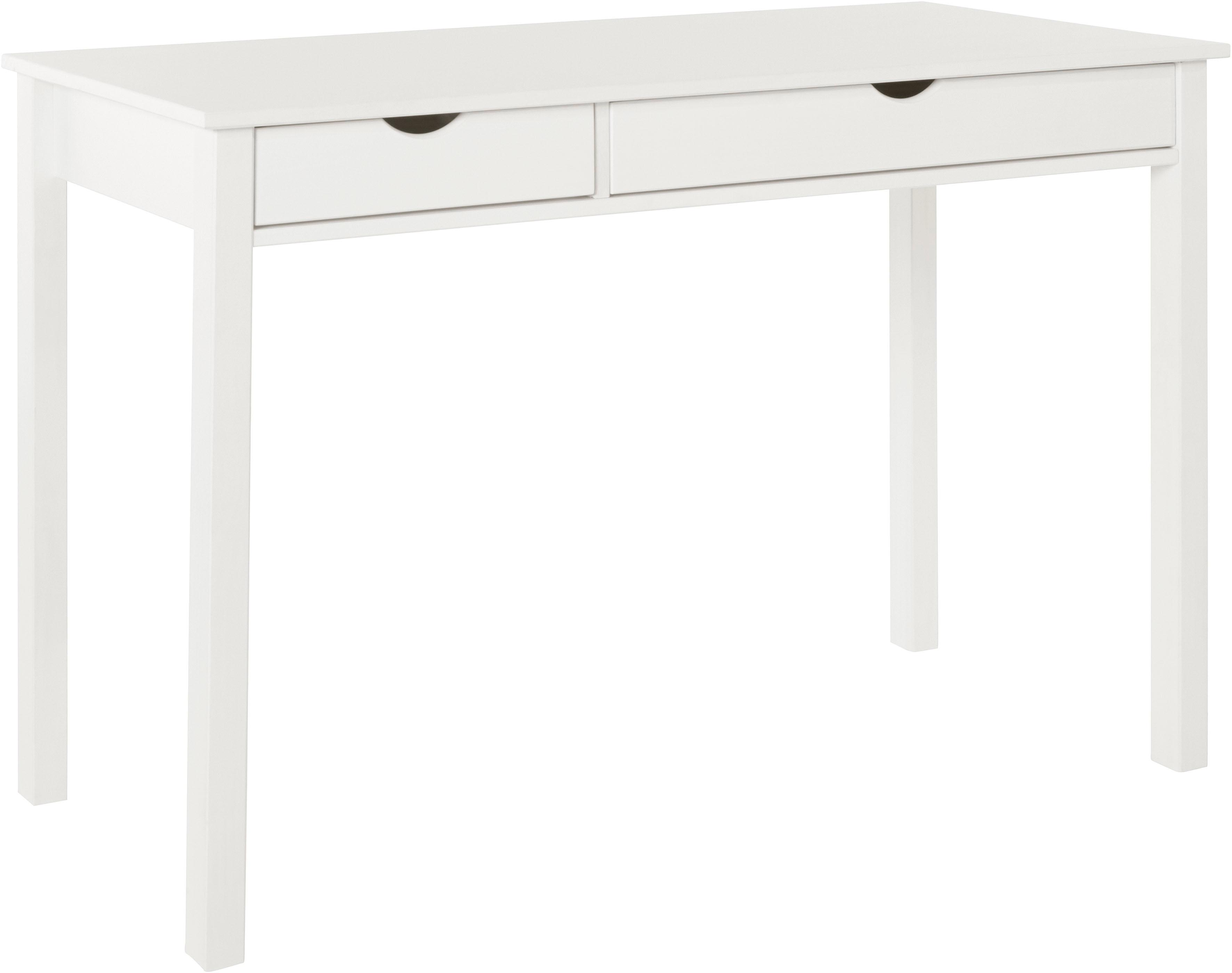 Schreibtisch INOSIGN "Gava", weiß, B:120cm H:80cm T:60cm, Tische, Schreibtisch, massives Kiefernholz, für das home office, Laptoptisch Breite 120 cm