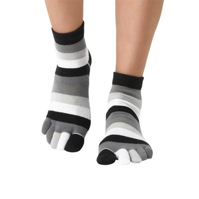 Zehensocken H.I.S, Damen, Gr. 35-42, grau, Baumwolle, Polyamid, Polyester, Elasthan, gestreift, Socken, im Streifenmuster weich und atmungsaktiv Image