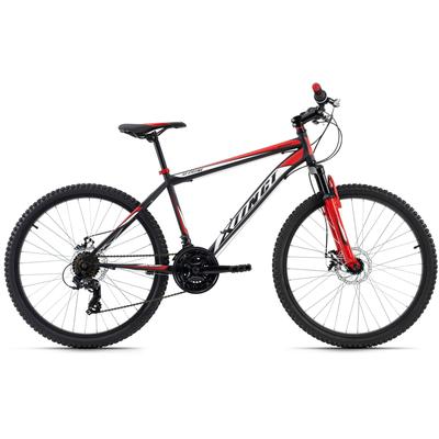 Mountainbike KS CYCLING "Xtinct" Gr. 50, schwarz (schwarz, rot), Fahrräder, 50cm, 26 Zoll (66,04cm), für Herren, Kettenschaltung