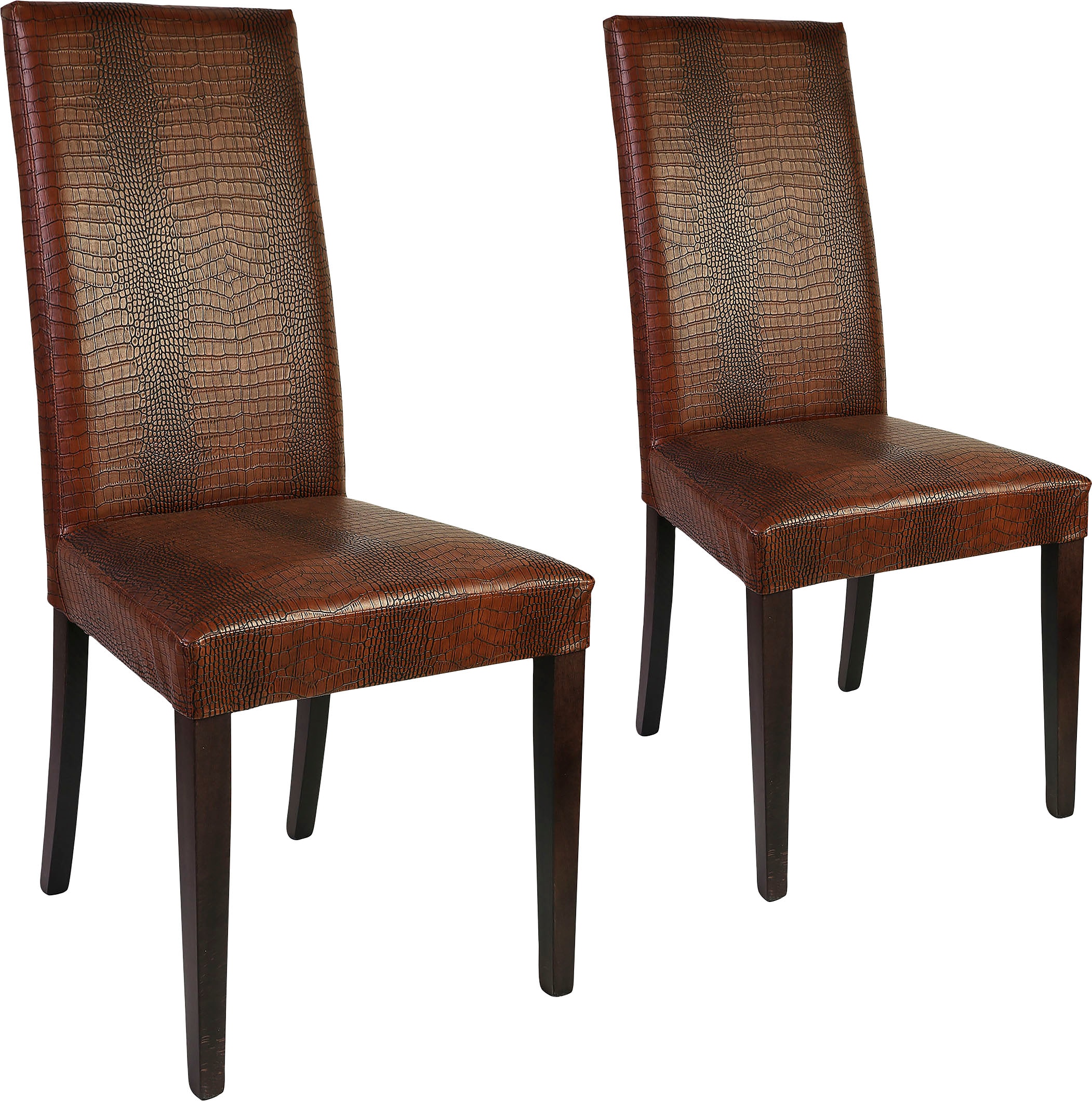 Polsterstuhl HOME AFFAIRE "Java", braun (braun, wenge), B:47cm H:99cm T:57cm, Stühle, Polsterstuhl, Kunstlederbezug mit Animalprägung