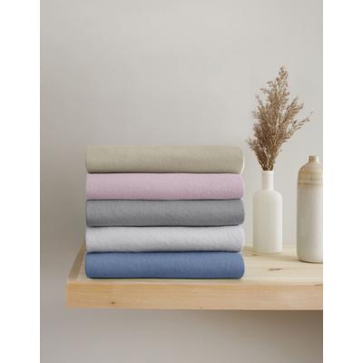 Spannbettlaken OTTO PRODUCTS "Big Stripe in Gr. 90x200, 140x200 oder 180x200 cm", weiß, B:180-200cm L:200-220cm, Jersey, Obermaterial: 97% Baumwolle, 3% Elasthan, Laken, Spannbettlaken, aus Bio-Baumwolle, für Matratzen bis 30 cm Höhe, Bettlaken Image