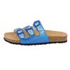 Pantolette LICO "Pantolette Bioline Flower", Gr. 38, blau, Synthetik, Schuhe Damenschuh Pantolette Sommerschuh Schlappen