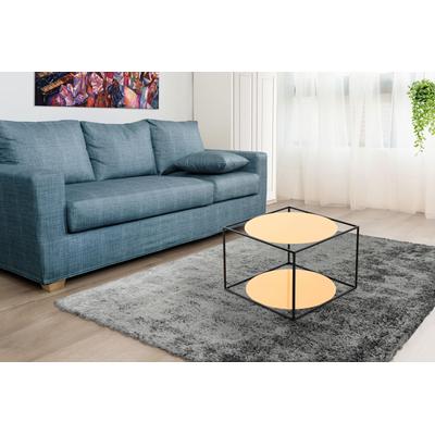 Beistelltisch KAYOOM "Cody, Beistelltisch in Würfelform, offenes, modernes Design", orange (orange, schwarz), B:50cm H:36cm T:50cm, Metall: Eisen, Glas, Tische, moderne Kubusform mit runden Ablageflächen aus Glas Image