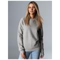 Sweatshirt TRIGEMA "TRIGEMA Sweatshirt mit angerauter Innenseite", Damen, Gr. M, grau (grau, melange), 70% Baumwolle, 30% Polyester, Basic, Sweatshirts