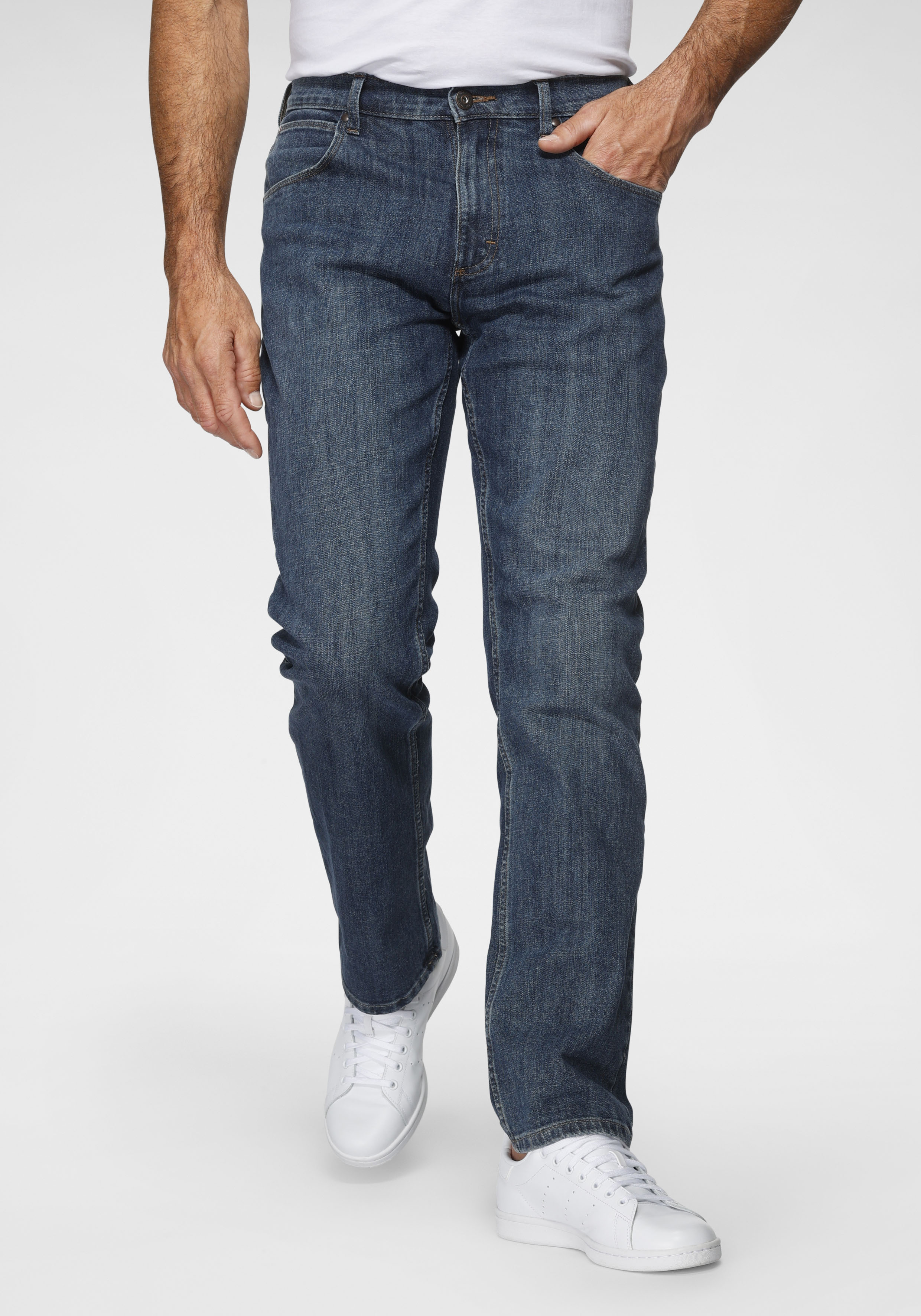 Straight-Jeans WRANGLER "Authentic Straight", Herren, Gr. 40, Länge 34, grau (schwarz, stone), Denim/Jeans, Obermaterial: 98% Baumwolle, 2% Elasthan, normal lang, Jeans Straight-Jeans, Topseller