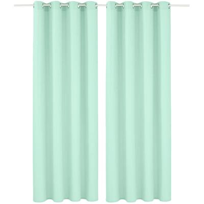 Vorhang HOME AFFAIRE "Parry" Gr. 2, grün (mint), B:140cm H:175cm, Polyester, Recyceltes Material, Gardinen, 2-er Set, blickdicht, monochrom, basic Image
