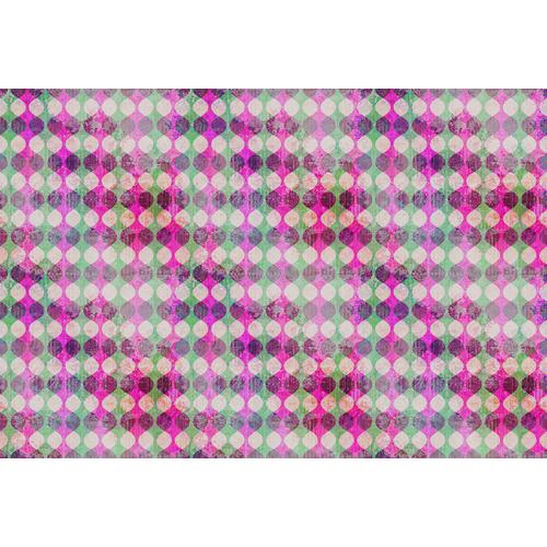 Fototapete LIVING WALLS ""Walls by Patel Garland 1"", grün (grün, rosa), B:4m L:2,7m, Vlies, Tapeten, Vlies, Wand, Schräge