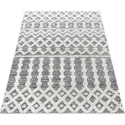 Teppich AYYILDIZ TEPPICHE "PISA 4710", grau, B:80cm H:20mm L:250cm, Polypropylen (PP), Teppiche, Läufer, rund, Hoch Tief Struktur, Wohnzimmer,Schlafzimmer Image