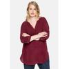 Tunika SHEEGO "Große Größen", Damen, Gr. 44, rot (weinrot), Obermaterial: 100% Viskose, unifarben, casual, figurumspielend normal, Rundhals, 3/4-Ärmel, Tuniken, aus fließender Viskose-Qualität