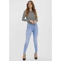 Skinny-fit-Jeans VERO MODA "VMLUX MR SLIM JEANS RI371" Gr. S, Länge 34, blau (light blue denim) Damen Jeans 5-Pocket-Jeans Röhrenjeans