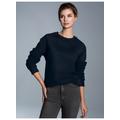 Sweatshirt TRIGEMA "TRIGEMA Sweatshirt mit angerauter Innenseite", Damen, Gr. M, blau (navy), 70% Baumwolle, 30% Polyester, Basic, Sweatshirts