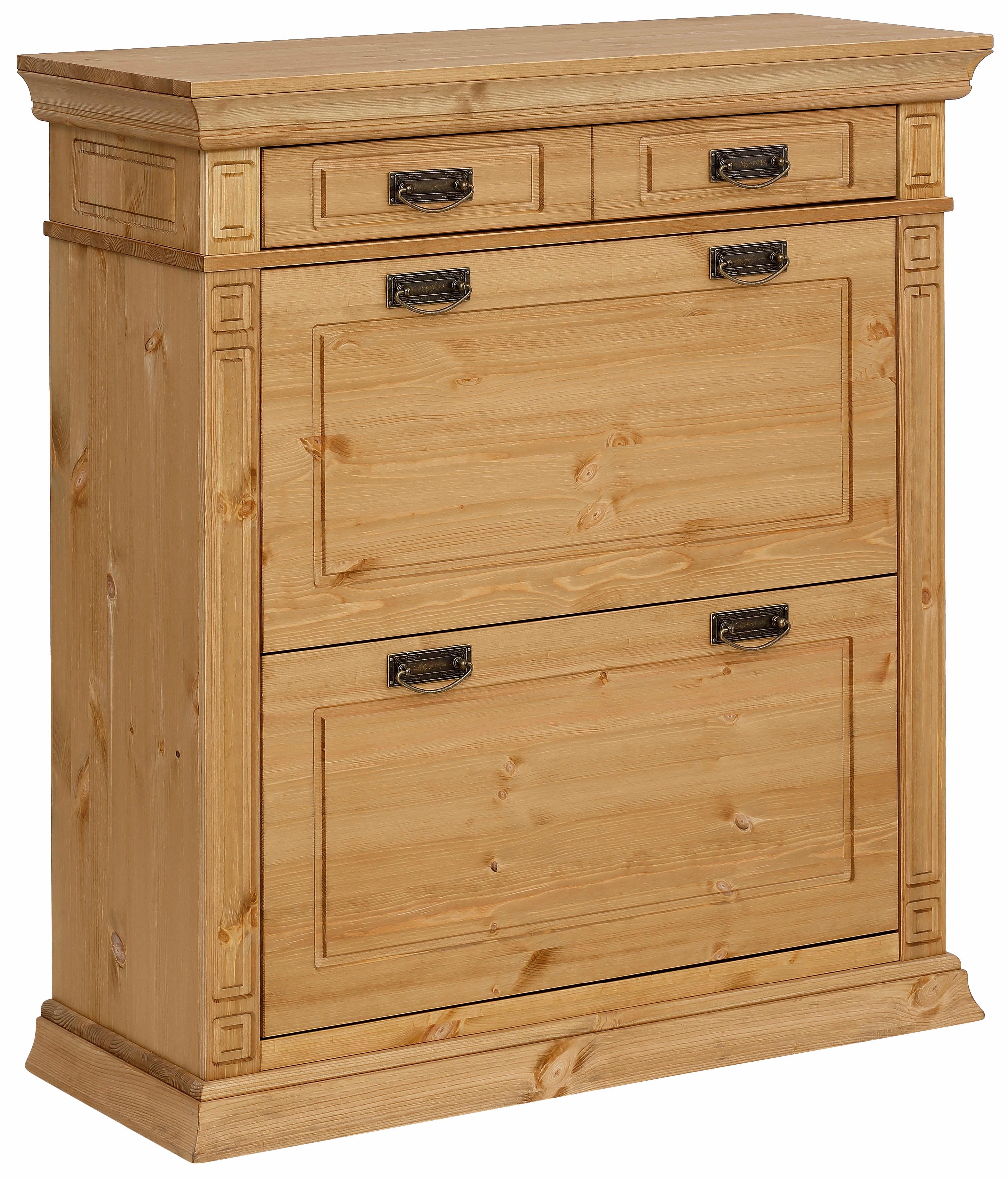 Schuhkommode HOME AFFAIRE "Vinales", beige (natur geölt), B:96cm H:105cm T:39cm, Sideboards, Schuhkommode, Breite 96 cm aus massiver Kiefer