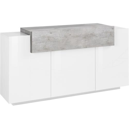 „Sideboard TECNOS „“Coro““ Sideboards Gr. B/H/T: 160 cm x 85,6 cm x 45 cm, weiß (weiß hochglanz, betonfarben) Sideboards Breite ca. 160 cm“